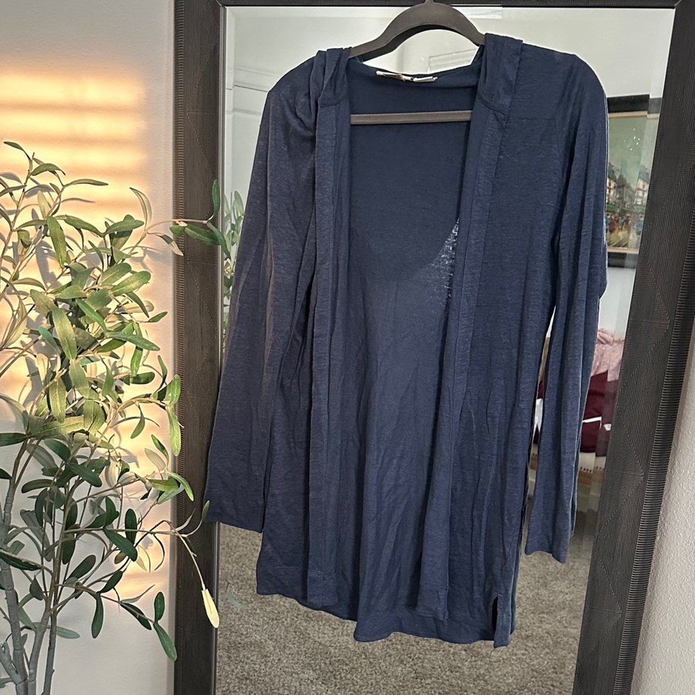 Cynthia Rowley Deep Blue Linen Cardigan